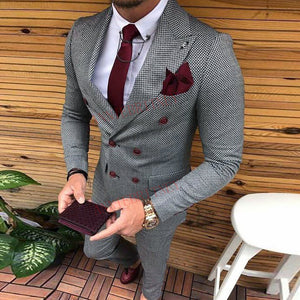 Latest Coat Pant Designs Double Breasted Men Suit Slim Fit Fashion Wedding Suits for Men Prom Groom Tuxedo Jacket with Pants Set