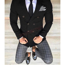 Laden Sie das Bild in den Galerie-Viewer, Latest Coat Pant Designs Double Breasted Men Suit Slim Fit Fashion Wedding Suits for Men Prom Groom Tuxedo Jacket with Pants Set
