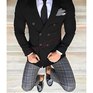 Latest Coat Pant Designs Double Breasted Men Suit Slim Fit Fashion Wedding Suits for Men Prom Groom Tuxedo Jacket with Pants Set