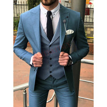 Laden Sie das Bild in den Galerie-Viewer, Latest Coat Pant Designs Double Breasted Men Suit Slim Fit Fashion Wedding Suits for Men Prom Groom Tuxedo Jacket with Pants Set