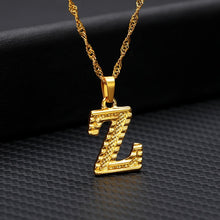 Laden Sie das Bild in den Galerie-Viewer, Tiny Gold Initial Letter Necklace For Women Stainless Steel A-Z Alphabet Pendant Necklace Jewelry Christmas Gifts Bijoux Femme