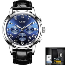 Laden Sie das Bild in den Galerie-Viewer, LIGE Uhr Für Männer Top Marke Luxus Wasserdichte 24 Stunde Datum Quarz Uhr Braun Leder Sport Armbanduhr Relogio Masculino 2020