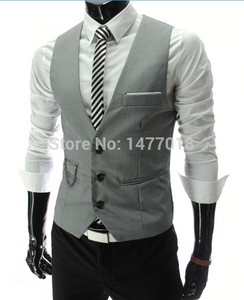 2020 neue Ankunft Kleid Westen Für Männer Slim Fit Herren Anzug Weste Männlichen Weste Gilet Homme Casual Ärmellose Formale Business jacke