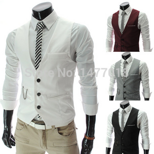 2020 neue Ankunft Kleid Westen Für Männer Slim Fit Herren Anzug Weste Männlichen Weste Gilet Homme Casual Ärmellose Formale Business jacke