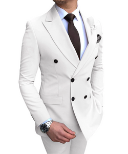 2020 neue Beige herren Anzug 2 Stück Zweireiher Kerbe Revers Flache Slim Fit Casual Smoking Für Hochzeit (Blazer + hosen)